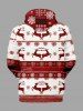 Christmas Tree Santa Claus Bowknot Snowflake Elk Print Plus Size Matching Set -  