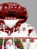 Christmas Tree Santa Claus Bowknot Snowflake Elk Print Plus Size Matching Set -  