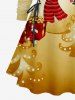 Christmas Tree Snowman Gift Box Print Plus Size Matching Outfit For Couples -  