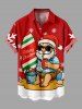 Christmas Snowflake Santa Claus Skateboard Print Plus Size Matching Outfit For Couples -  