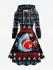 Christmas Tree Snowflake Santa Claus Shark Print Plus Size Matching Outfit For Couples -  