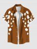 Christmas Santa Claus Beard Bell Bowknot Print Plus Size Matching Outfit For Couples -  