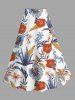 Hibiscus Flowers Tropical Leaf Print Plus Size Matching Hawaii Beach Outfit For Couples -  