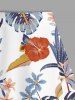 Hibiscus Flowers Tropical Leaf Print Plus Size Matching Hawaii Beach Outfit For Couples -  