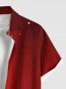Plus Size Christmas Snowflake Stars Print Buttons Pocket Shirt For Men -  