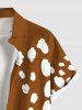 Chemise de Noël grande taille pour homme, imprimée avec barbe de Père Noël et boutons, avec poche. - Brun Légère M