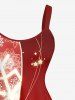 Plus Size Christmas Snowflake Stars Print Tank Dress -  
