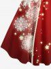 Robe débardeur grande taille imprimée flocons de neige et étoiles de Noël - Rouge 1X