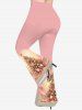 Plus Size Christmas Tree Ball Star Bowknot Print Flare Pants -  