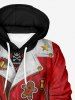 Plus Size Christmas Gingerbread Candy Jacket Pattern Print Pullover Long Sleeves Hoodie For Men -  