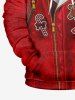 Plus Size Christmas Gingerbread Candy Jacket Pattern Print Pullover Long Sleeves Hoodie For Men -  