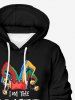 Sweat à capuche à manches longues imprimé clown de Noël grande taille pour hommes - Noir 4XL