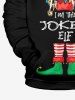Plus Size Christmas Clown Elf Print Pullover Long Sleeves Hoodie For Men -  