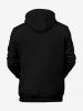 Sweat à capuche à manches longues imprimé clown de Noël grande taille pour hommes - Noir 4XL