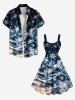 Plus Size Christmas Snowflake Galaxy Print Tank Dress -  