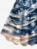 Plus Size Christmas Snowflake Galaxy Print Tank Dress -  