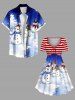 Robe grande taille à rayures imprimées sapin de Noël, bonhomme de neige et flocons de neige - Bleu Ciel XXS