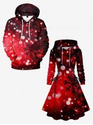 Ombre Christmas Snowflake Print Plus Size Matching Outfit For Couples -  