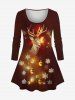 Christmas Ball Elk Snowflake Glitter 3D Print Plus Size Matching Set -  