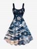 Christmas Snowflake Galaxy Print Plus Size Matching Outfit For Couples -  
