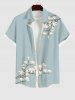 Ensemble de plage hawaïen assorti grande taille à imprimé floral pour couples - Bleu clair 