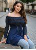 Plus Size Sparkling Sequins Grommets Lace Up Ruffles Asymmetrical Off The Shoulder Ruched Long Sleeves Top -  