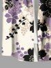 Ensemble de plage hawaïen assorti grande taille à imprimé fleurs et feuilles pour couples - Abricot 