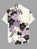 Ensemble de plage hawaïen assorti grande taille à imprimé fleurs et feuilles pour couples - Abricot 