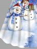 Christmas Tree Snowman Snowflake Stripes Print Plus Size Matching Outfit For Couples -  