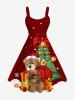 Christmas Tree Snowflake Bear Gift Print Plus Size Matching Outfit For Couples -  