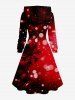 Ombre Christmas Snowflake Print Plus Size Matching Outfit For Couples -  
