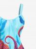 Octopus Plant Ombre Seabed Print Plus Size Matching Hawaii Beach Outfit For Couples -  