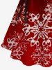 Plus Size Christmas Snowflake Stocking Ombre Print Lace Up A Line Hooded Dress -  