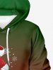 Plus Size Christmas Snowflake Stocking Ombre Print Pullover Long Sleeves Hoodie For Men -  