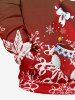 Plus Size Christmas Snowflake Stocking Ombre Print Pullover Long Sleeves Hoodie For Men -  