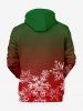 Plus Size Christmas Snowflake Stocking Ombre Print Pullover Long Sleeves Hoodie For Men -  