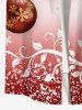 Plus Size Christmas Ball Snowflake Flower Branch Print Ombre Button Pocket Shirt For Men -  
