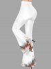 Plus Size Christmas Tree Ball Ombre Colorblock Print Flare Pants -  