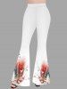 Plus Size Christmas Tree Ball Ombre Colorblock Print Flare Pants -  