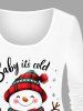 Women's Christmas Snowman Snowflake Print Plus Size Matching Pajama Set -  