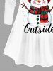 Women's Christmas Snowman Snowflake Print Plus Size Matching Pajama Set -  