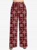 Women's Christmas Snowman Snowflake Print Plus Size Matching Pajama Set -  