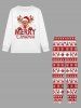 Men's Christmas Elk Snowflake Print Plus Size Matching Pajama Set -  