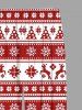Men's Christmas Elk Snowflake Print Plus Size Matching Pajama Set -  