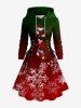 Bas de Noël à imprimé flocon de neige ombré, tenue assortie grande taille pour couples - Rouge Vineux 