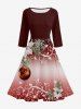 Christmas Ball Snowflake Flower Branch Print Matching Outfit For Couples -  