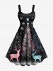 Glitter Christmas Tree Elk Ball Snowflake Print Plus Size Matching Outfit For Couples -  