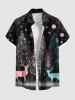 Glitter Christmas Tree Elk Ball Snowflake Print Plus Size Matching Outfit For Couples -  