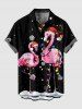 Christmas Light Hat Flamingo Snowflake Print Plus Size Matching Outfit For Couples -  