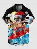 Christmas Santa Claus Sun Cloud Sea Waves Print Plus Size Matching Outfit For Couples -  